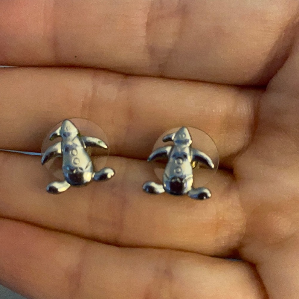 Silver Penguin Earrings